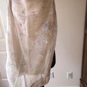 Slim silk linen skirt